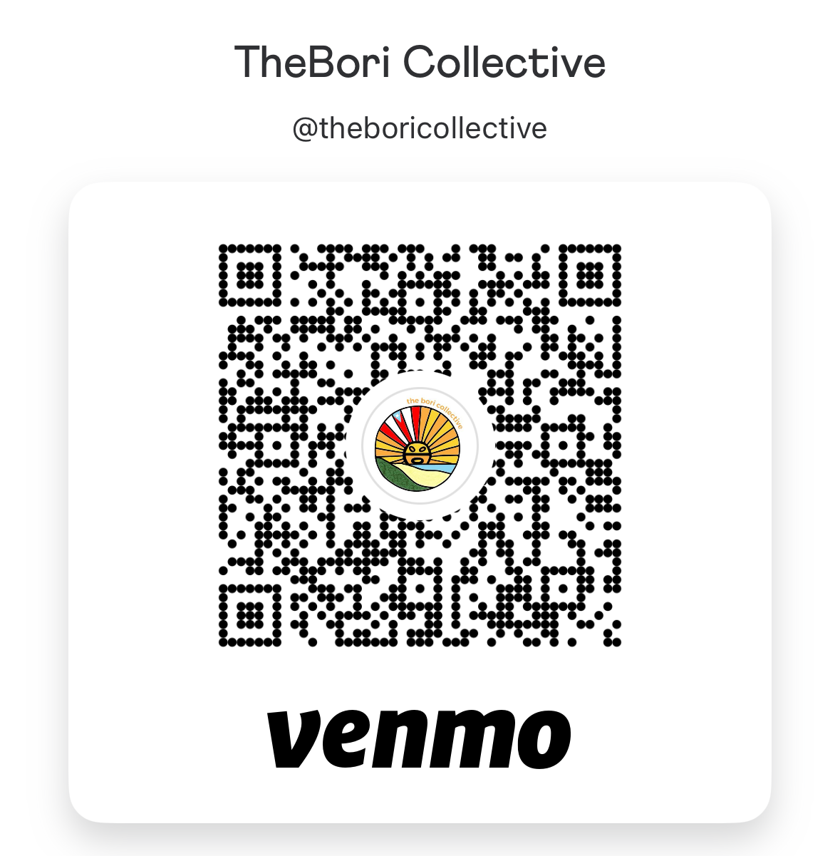 Venmo QR code for The Bori Collective